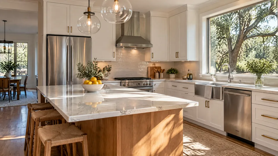 A spotless Austin kitchen after a professional house cleaning